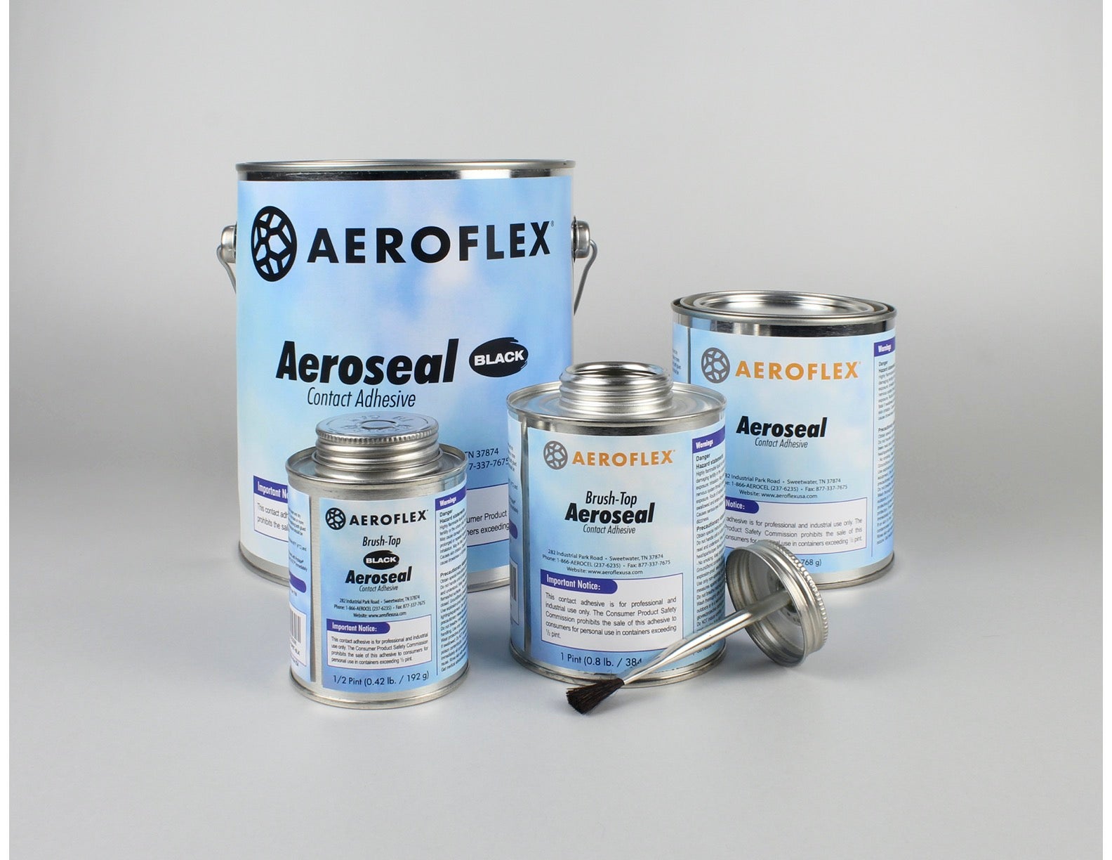 AEROFLEX ADHESIVE AEROSEAL BLACK  PINT W/BRUSH TOP