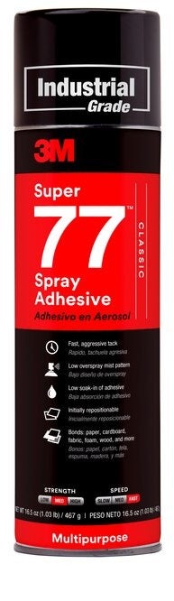 3M ADHESIVE #77 SPRAY 24 FL OZ/16.75 OZ CAN (12 CN/CASE)
