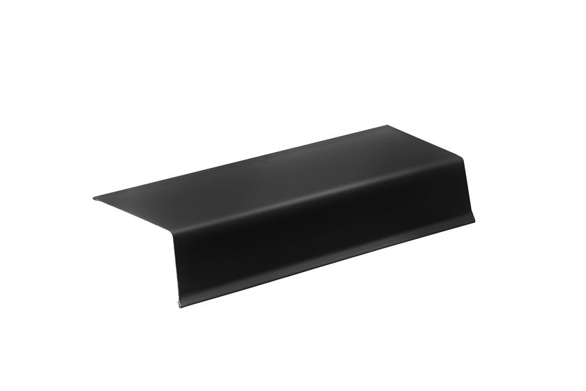 KLAUER STEEL GUTTER APRON 2"X3X10' W/HEM BLACK (250'/CTN)